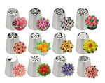 1M + 2D + 6B + Russian Nozzle Stainless Steel , Open Star Tip Pastry Cookies Tools Icing Piping Bag Nozzles Cake Decorating Cupcake Creates Drop Flower