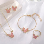 Exquisite Versatile Butterfly Necklace Set 5 Pcs
